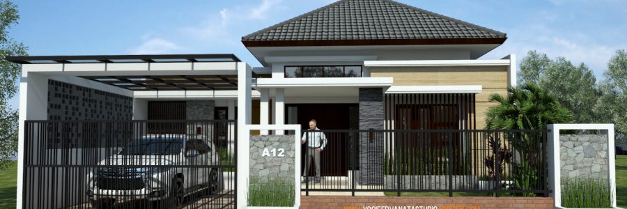 PROJECT 6 DESAIN RUMAH 11,5 x 7,5 m (3 RUANG TIDUR) di lahan 11,5×14,5 m